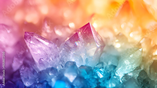 The Brilliant Display of Amorphous Crystals Blending into a Spectrum of Colors and Textures