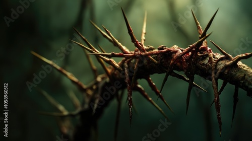 Crown of thorns representing death and resurrection highlighting themes of sacrifice and redemption