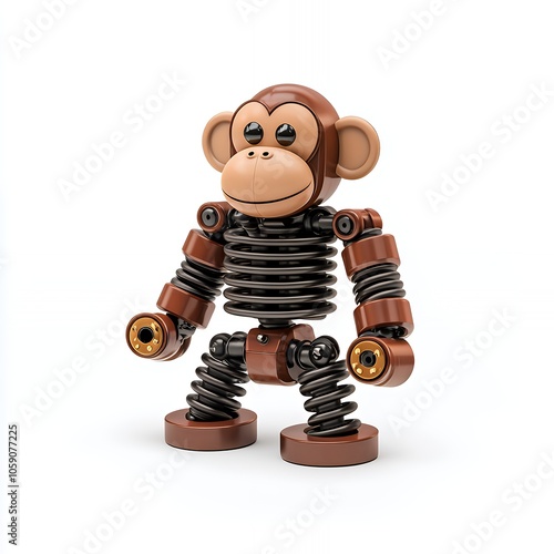 A cute, brown, spring-loaded monkey toy.