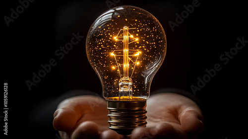 glowing lightbulb against a clean backdrop, symbolizing new ideas and innovation. The bright light signifies creativity and inspiration in the business world