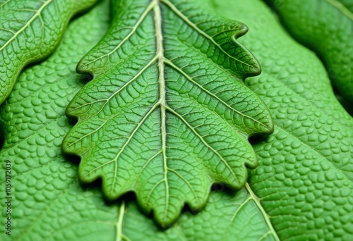 Oak Leaf The detailed lobes and textured surface of an oak leaf