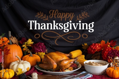 Happy Thanksgiving day social media post celebration illustration background thanksgiving greeting autumn concept 