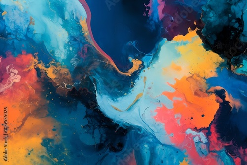 Vibrant Abstract Art with Fluid Colors