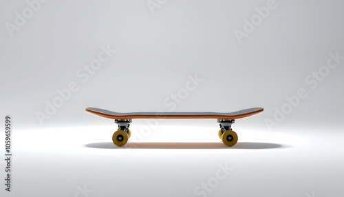 Studio shot of a mini skateboard isolated with white shades, png