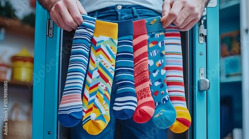 Locker Swap: A friend borrows a spare pair of socks, locker doors opening and closing in sync. 