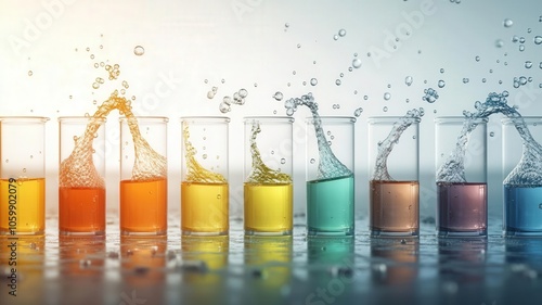 Organic compound changing color as reaction progresses, chemical kinetics, time-lapse effect