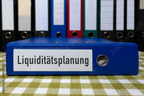 Ordner mit Beschriftung: Liquiditätsplanung