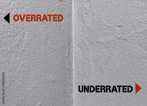 Wall with different direction to Overrated (Something praised but in fact is not so impressive) and underrated (Something that is not talked about a lot, but offers great quality)