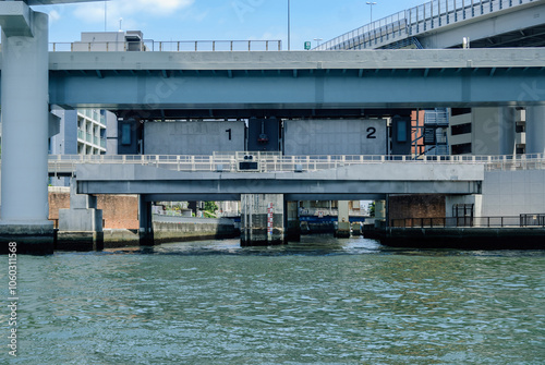 水門、隅田川、東京都江東区