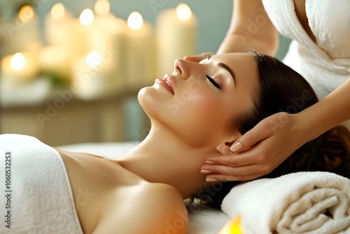 Relaxing Spa Massage Therapy with Candlelight and Skilled Hands