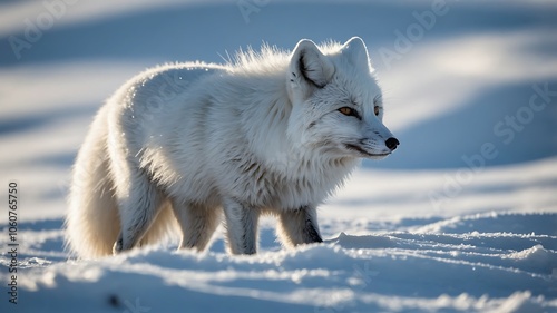 Arctic Fox in Snowy Landscape