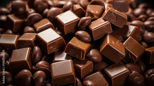 The texture of milk chocolate. The background of chocolate. Chocolate photo background