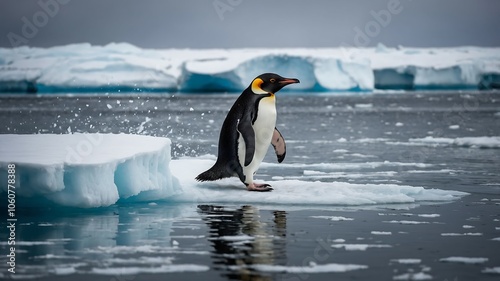 Emperor Penguin on Floating Ice