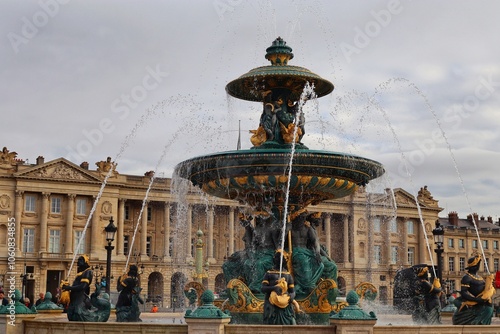 Fountain on Place de la Concorde, Paris, France