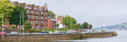 Greenock promenade houses looking onto the Firth of Clyde