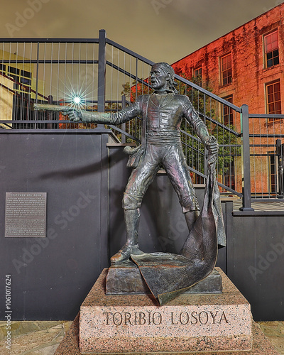 Toribio Losoya statue in the Alamo Plaza, San Antonio, Texas.