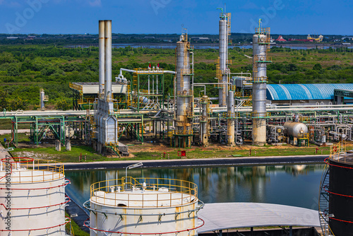 Oil​ refinery​ and​ plant and tower column of Petrochemistry industry in oil​ and​ gas