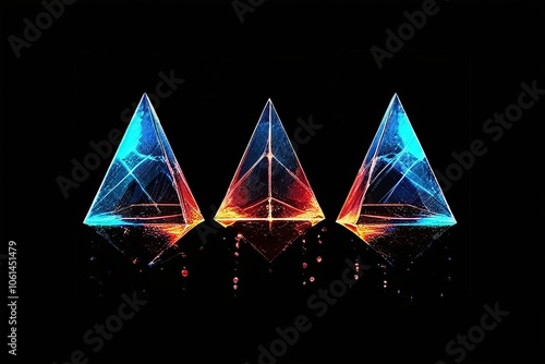 trapezoid trio a trio of trapezoidal shapes in a harmonious spla