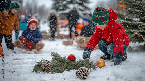 A community Christmas event at a local park