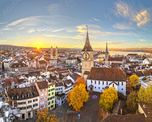 Zurich, Switzerland Old Town on an Autumn Morning