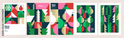 Merry Christmas and Happy New Year Greeting Cards. Vector illustration concepts for background, greeting card, party invitation card, website banner, social media banner, marketing material.