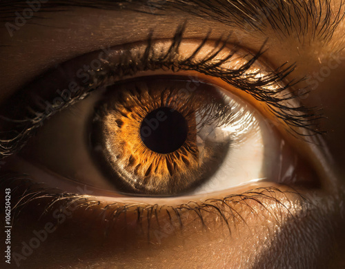 Intense gaze: hyper-detailed human eye close-up