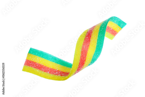 Tasty rainbow sour belt isolated on white