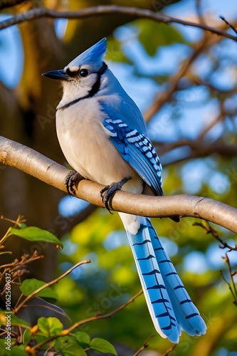 blue jay perched on a branch