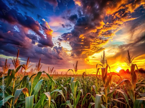 Indiana Cornfield Sunset Surreal Photography