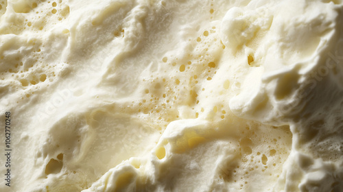 Ricotta � Light and fluffy close-up showing slight graininess with creamy consistency, cheese textures,