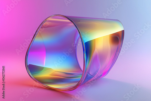 Abstract light emitter glass with iridescent 