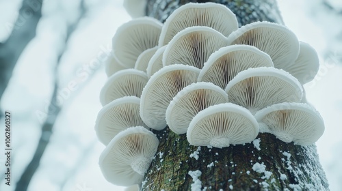 Fungal mycelium texture on bark