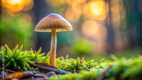 Close up view of psychedelic psilocybe cubensis mushroom