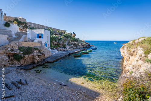 The Port Alga Bay view in Polignano a Mare of Italy