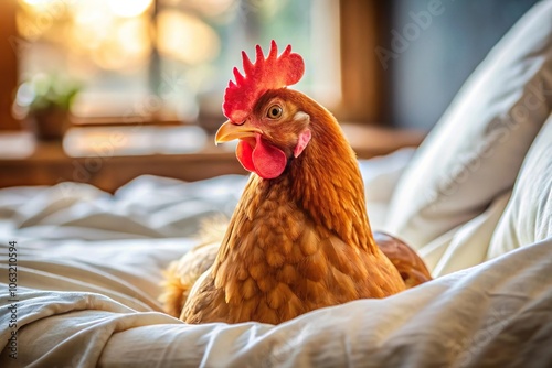 Chickens gathering for siesta under the bed