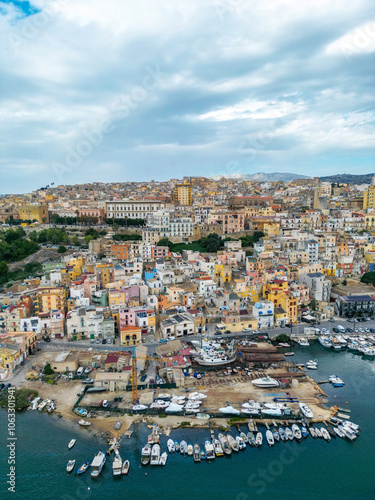 Aerial View of Sciacca and its Vibrant Fisherman's Harbor, Sicily