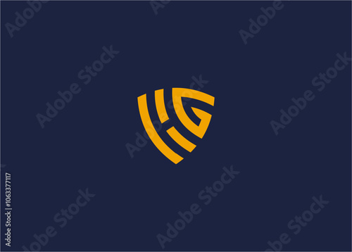 Letter hg shield logo icon design vector design template inspiration