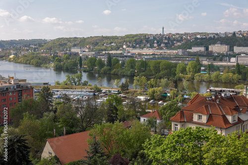 Panorama of Prague city from the viewpoint of Prague Castle.