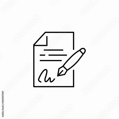 contract document signature icon sign vector