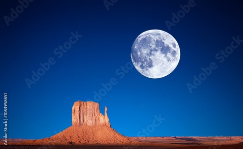 Monument Valley at full moon on its perigee