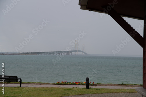 mackinac bridge over lake huron