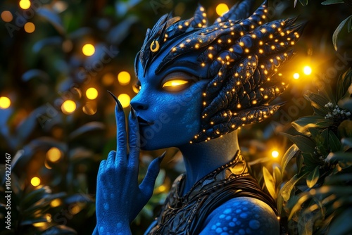 A mythical creature listening to a humanâ€™s confession in an enchanted forest, surrounded by glowing light and mysterious plants, symbolizing spiritual catharsis