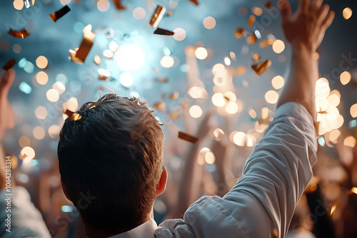 Friends celebrate the new year with joyful revelry and festive cheer