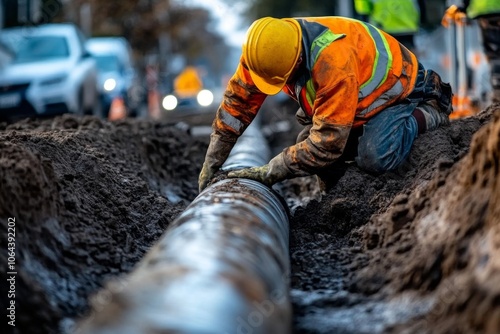 Essential maintenance of city street infrastructure involves skilled labor.