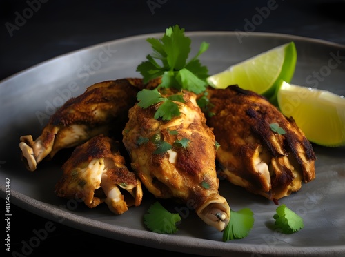 Haitian Chicken Akra with Spicy Remoulade and Lime Wed ai generate 