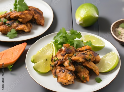 Haitian Chicken Akra with Spicy Remoulade and Lime Wed ai generate 