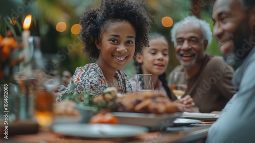 Family Lunchtime Conversations: Multigenerational Gathering Around Dining Table