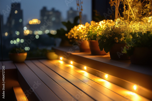 At night, the wooden staircase is lit up and looks particularly dazzling.