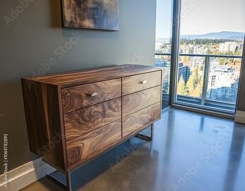 Modern Wooden Dresser in Contemporary Interior