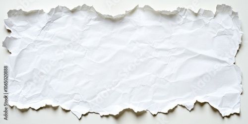 Crumpled white paper texture on isolated background.